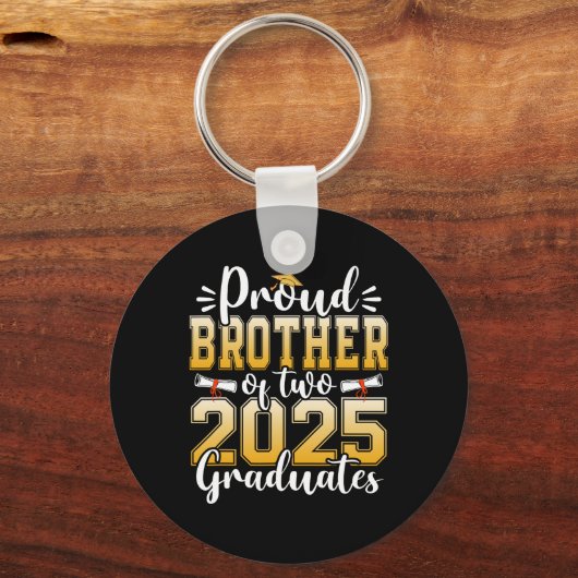 Trotse broer van twee afgestudeerden van 2025 sleutelhanger (Voorkant)