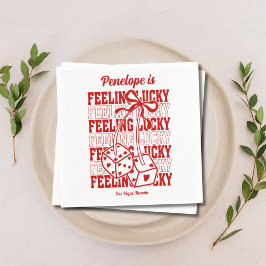 Trotse Bruidsmeisje Servetten met 'Feeling Lucky i