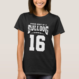 Trotse Bulldog Football Tante van speler 16 T-shirt