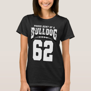 Trotse Bulldog Football Tante van speler 62 T-shirt