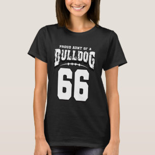 Trotse Bulldog Football Tante van speler 66 T-shirt