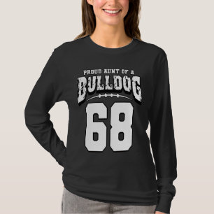 Trotse Bulldog Football Tante van speler 68 T-shirt