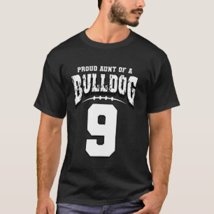Trotse Bulldog Football Tante van speler 9 T-shirt