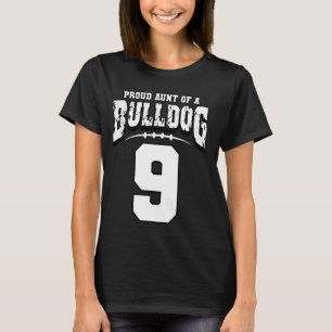 Trotse Bulldog Football Tante van speler 9 T-shirt
