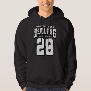 Trotse Bulldog Football Uncle of Player 28 Hoodie