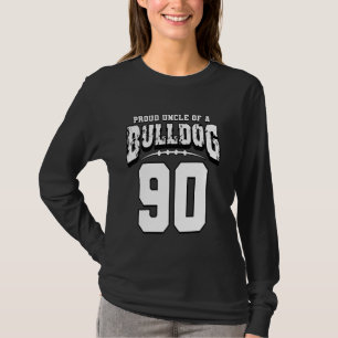 Trotse Bulldog Football Uncle van speler 90 T-shirt