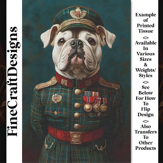 Trotse Bulldog, Militaire Uniform CF2 Découpage Tissuepapier