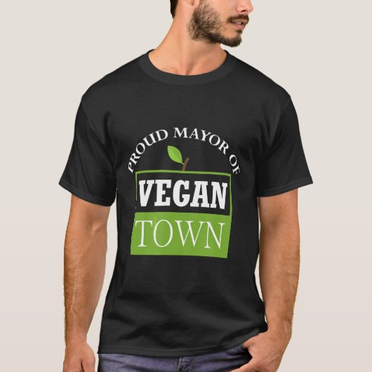 Trotse burgemeester van Vegan Town T-shirt (Voorkant)