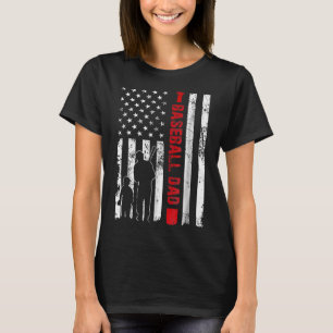 Trotse Bysebyll Vader Amerikaanse Vlag Sport Vader T-shirt