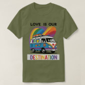 Trotse camper – Rainbow RV Pride T-shirt (Design voorkant)