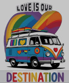 Trotse camper – Rainbow RV Pride T-shirt (Kraag)