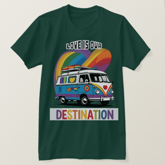 Trotse camper – Rainbow RV Pride T-shirt (Design voorkant)