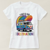Trotse camper – Rainbow RV Pride T-shirt (Design voorkant)