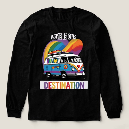 Trotse camper – Rainbow RV Pride T-shirt (Voorkant)