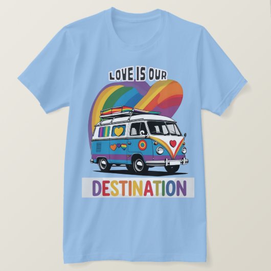 Trotse camper – Rainbow RV Pride T-shirt (Design voorkant)