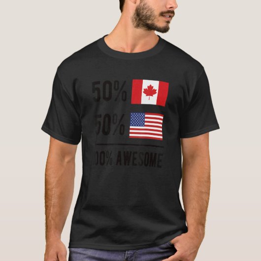 Trotse Canadese Amerikaanse vlag Canada USA 1 T-shirt (Voorkant)