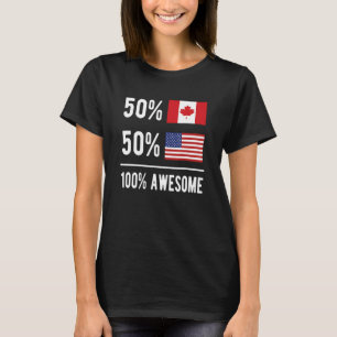 Trotse Canadese Amerikaanse Vlag Canada USA T-shirt