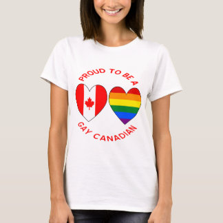 Trotse Canadese LHBT-hartenvlaggen van de VS en Ca T-shirt
