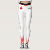 Trotse Canadese MAM met Rode esdoornblad op WIT Leggings (Voorkant)