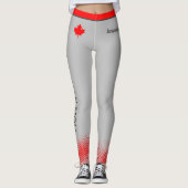 Trotse Canadese MAMA met Rode esdoornblad op GRIJS Leggings (Voorkant)