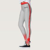 Trotse Canadese MAMA met Rode esdoornblad op GRIJS Leggings (Links)