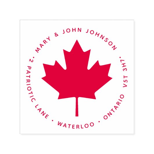Trotse Canadese Maple Leaf Retouradres Canada Zelfinktende Stempel (Design)