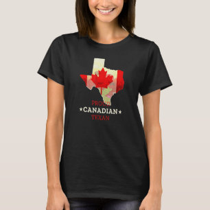 Trotse Canadese Texas en Canada Kaart en FLA T-shirt