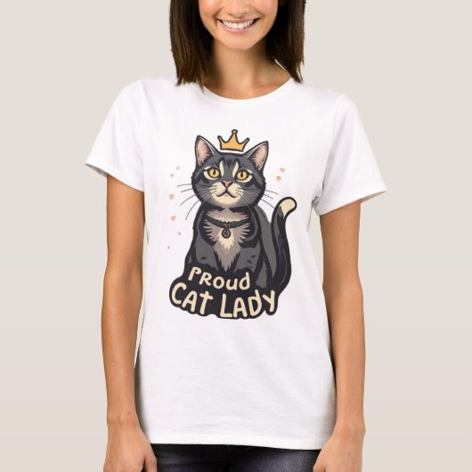 Trotse Cat Lady T-Shirt – Perfect voor Feline Fana (Voorkant)