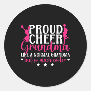 Trotse Cheer Oma Van Een Cheerleader Grootmoeder Ronde Sticker