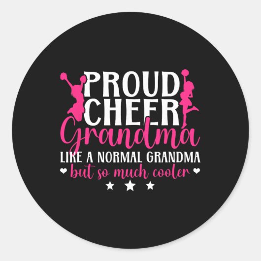 Trotse Cheer Oma Van Een Cheerleader Grootmoeder Ronde Sticker (Voorkant)