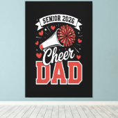 Trotse cheer senior vader 2026 canvas afdruk (Insitu (Houten vloer))