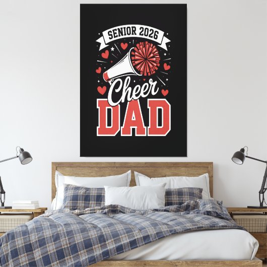 Trotse cheer senior vader 2026 canvas afdruk (Insitu (Slaapkamer))