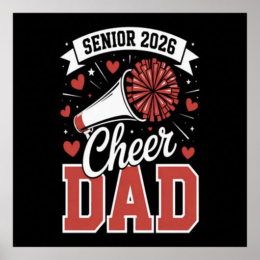 Trotse cheer senior vader 2026 poster (Voorkant)