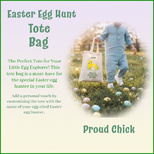 Trotse Chick Easter Egg Hunt Tote Bag