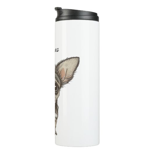 Trotse Chihuahua Moeder | Grappige hond Thermosbeker (Geroteerd rechts)