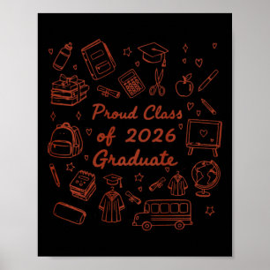 Trotse Cl Van Afgestudeerde Doodle Senior Afstuder Poster