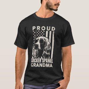 Trotse Cocker Spaniel Hond Oma Amerikaanse Vlag Pa T-shirt