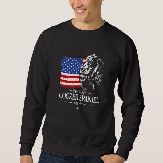 Trotse Cocker Spaniel Moeder Amerikaanse Vlag Patr Trui (Voorkant)