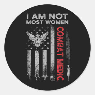 Trotse Combat Field Medic Veteran Soldier Gifts Co Ronde Sticker