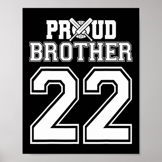 Trotse Cricket Broer Nummer 22  Poster (Voorkant)