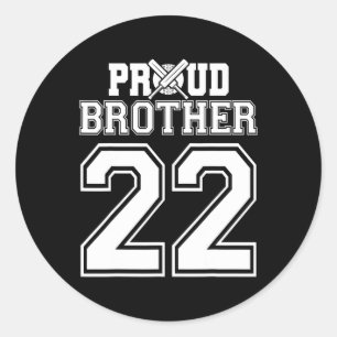 Trotse Cricket Broer Nummer 22  Ronde Sticker