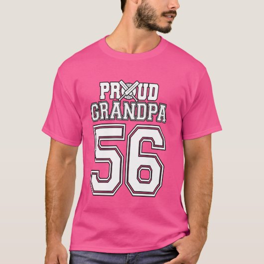 Trotse Cricket Opa Nummer 56 T-shirt (Voorkant)
