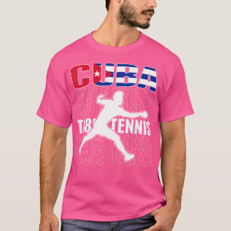 Trotse Cuba Tafeltennis Fans Jersey Cubaanse Vlag  T-shirt