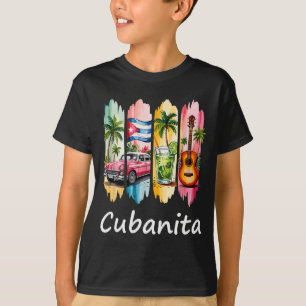 Trotse Cubanita Cubaanse Vlag Gitaar Mojito Autode T-shirt