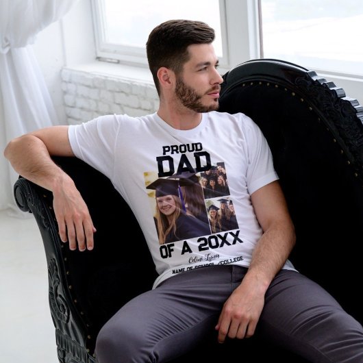 Trotse DAD van een 2024 Afstuderen | 3 foto's T-shirt