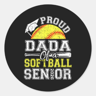 Trotse Dada 2026 Senior Softbal Ronde Sticker