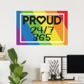 Trotse dagelijkse regenboogkleuren LGBTQ+ pride ma Poster (Thuiskantoor)
