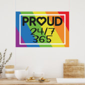 Trotse dagelijkse regenboogkleuren LGBTQ+ pride ma Poster (Keuken)