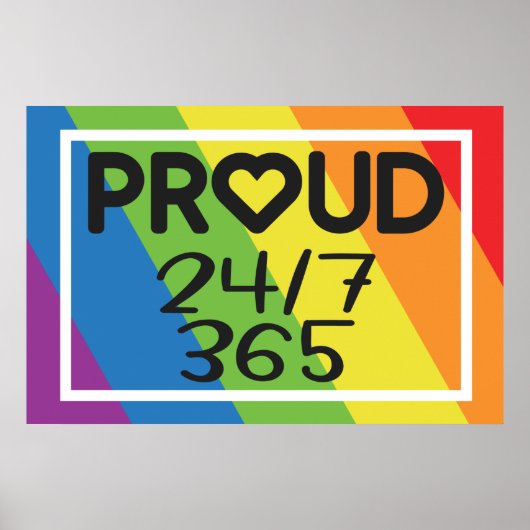 Trotse dagelijkse regenboogkleuren LGBTQ+ pride ma Poster (Voorkant)