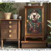 Trotse Dalmatische Hond Militair Uniform CH5 Decou Tissuepapier